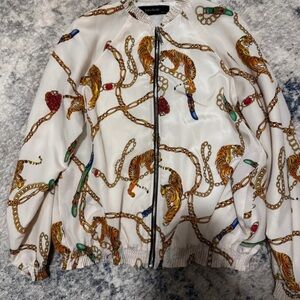 Zara Basic Tiger Print Bomber Jacket